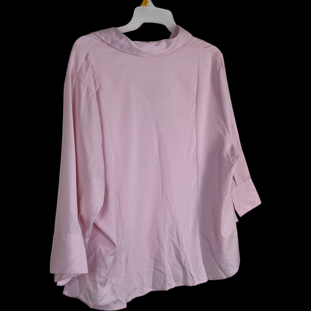 Cato Pink Button Down Collared Shirt 3/4 Sleeve Women's Plus Size 22W‎ 24W - Picture 7 of 12